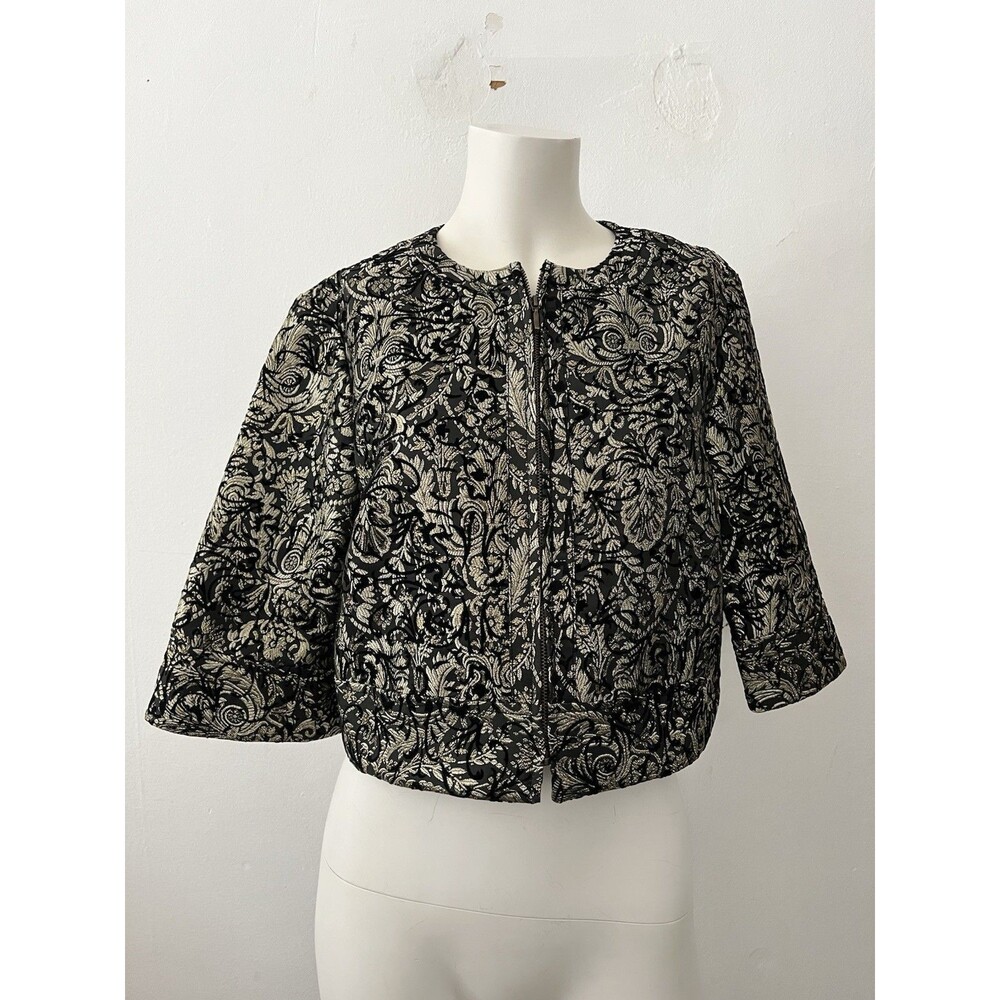 Georgiou Womens Jacket 10 Floral Jacquard Dark Romantic Occasion Party Festive